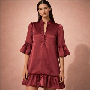 Double A Burgundy Satin Dress | Romantic, Elevated Statement Size Small